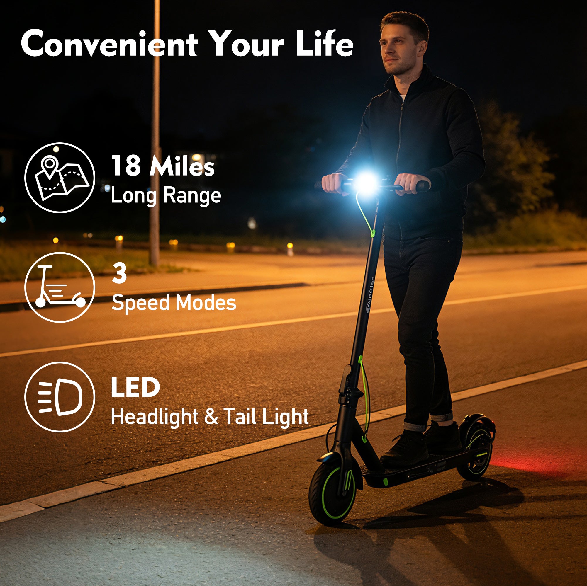 DuoDian F20 specs 500W peak 19 MPH 15-mile range with app control