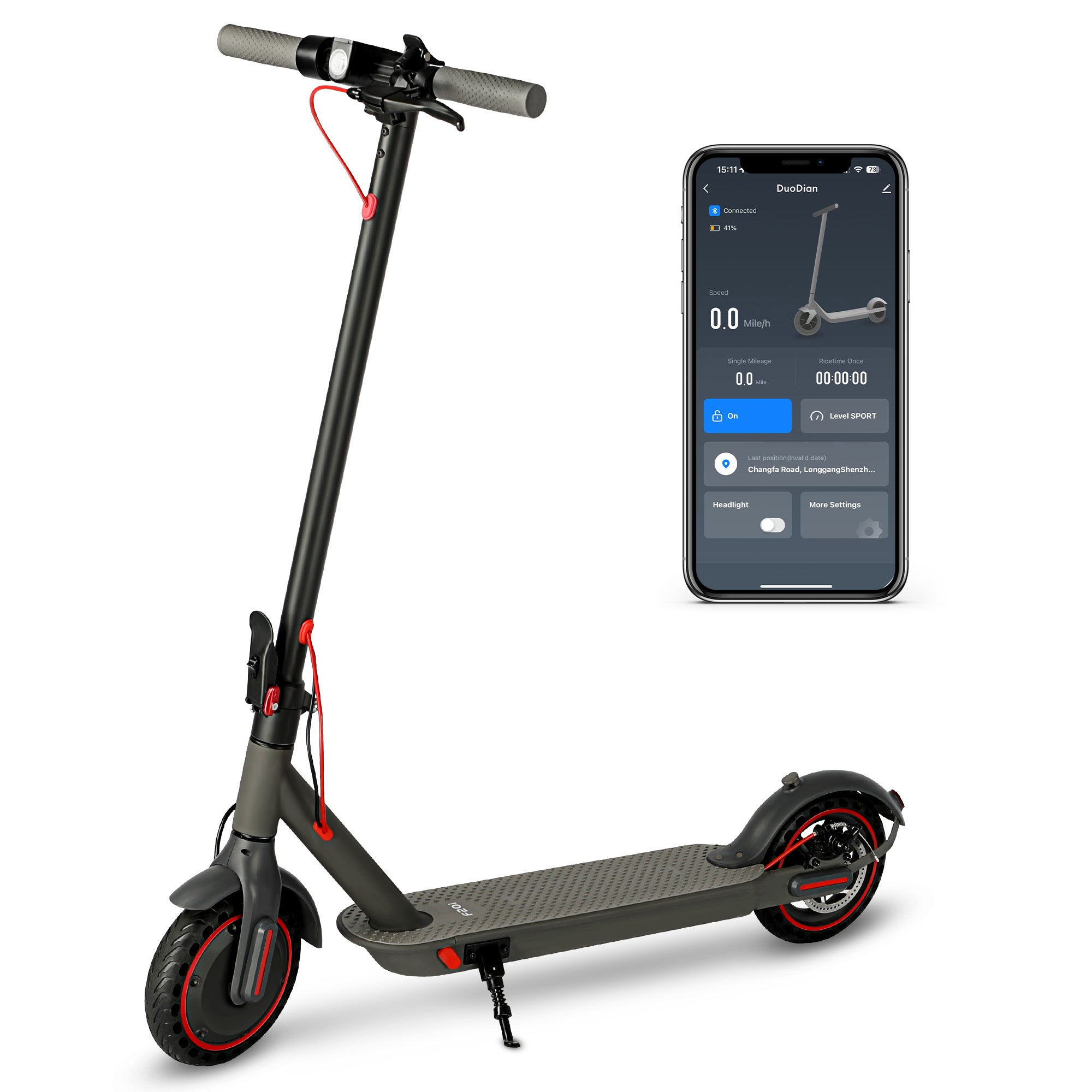 DUODIAN F20i Electric Scooter for Adults, 350W Motor, 15 MPH, 10 Miles Range, 8.5" Pneumatic Tires