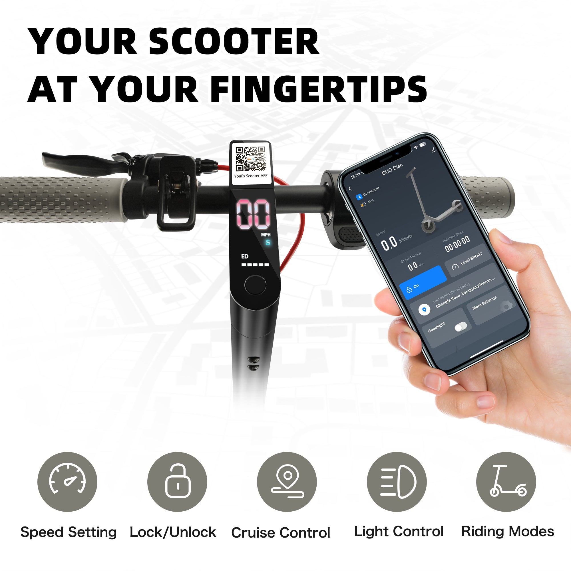 DUODIAN F20i Electric Scooter for Adults, 350W Motor, 15 MPH, 10 Miles Range, 8.5" Pneumatic Tires