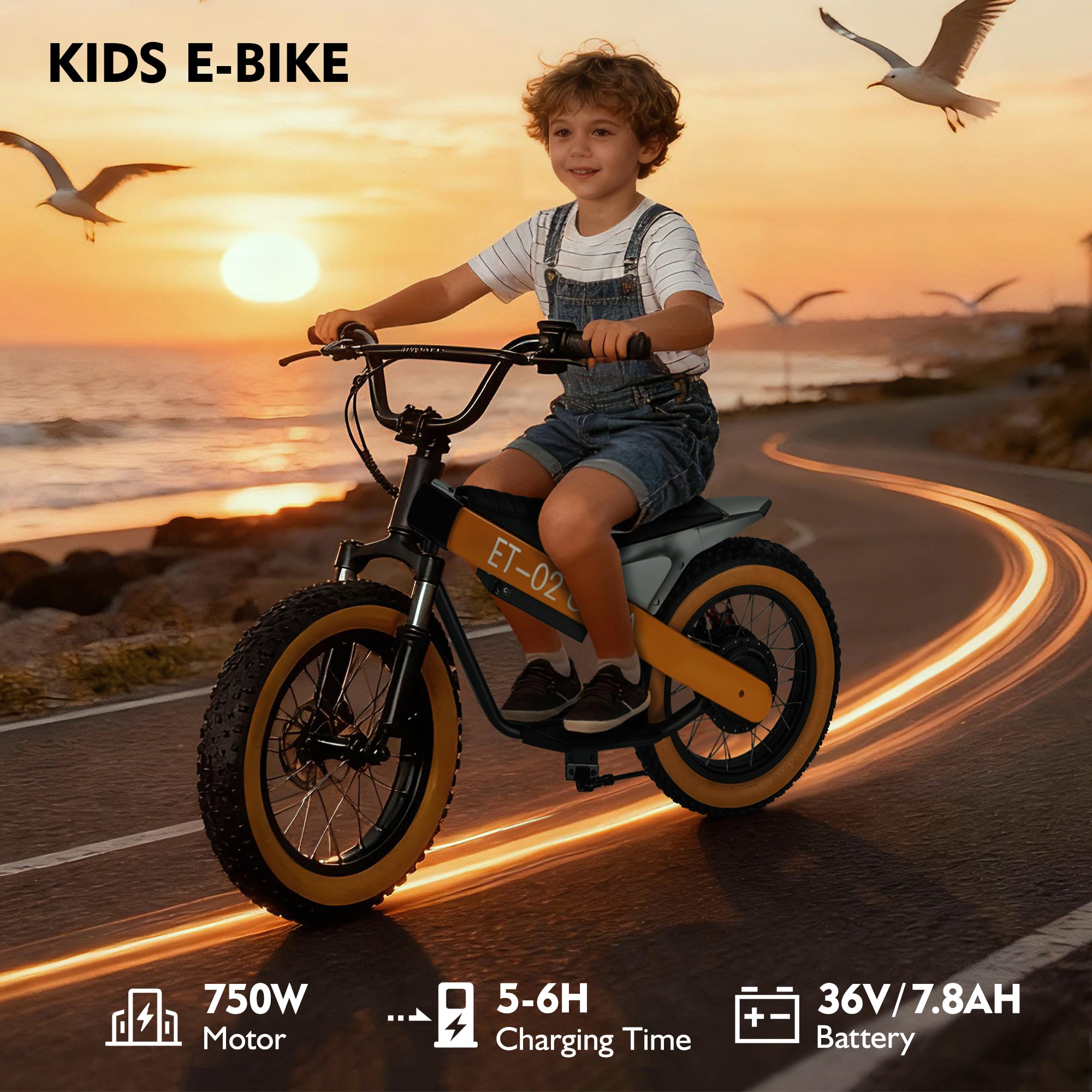 DuoDian ET-02 Ultra motorcycle-style seat and frame design for youth riders