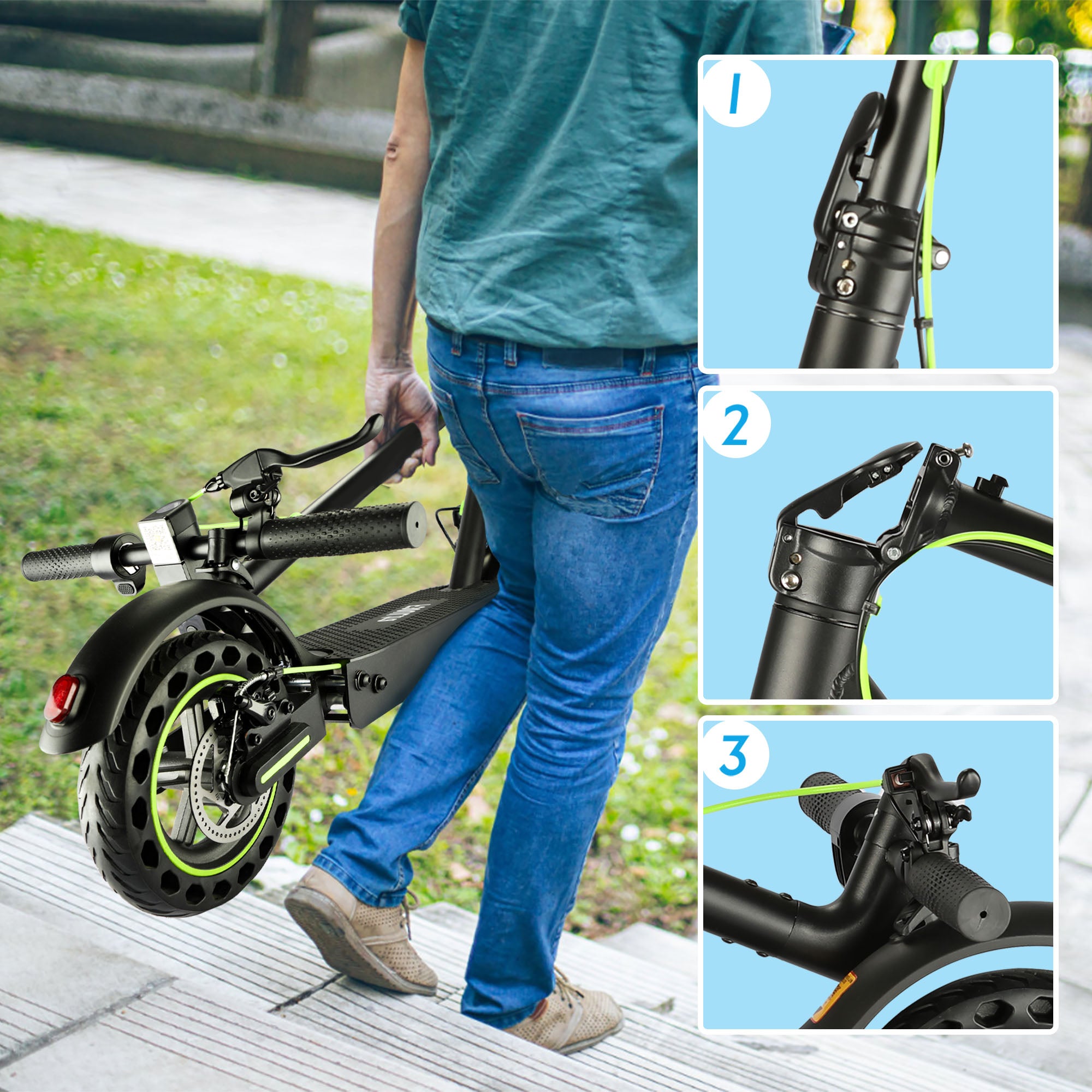 DuoDian F30ULTRA Electric Scooter for Adults, 500W Motor, 19 MPH, 31 Miles Range, 10" Tires