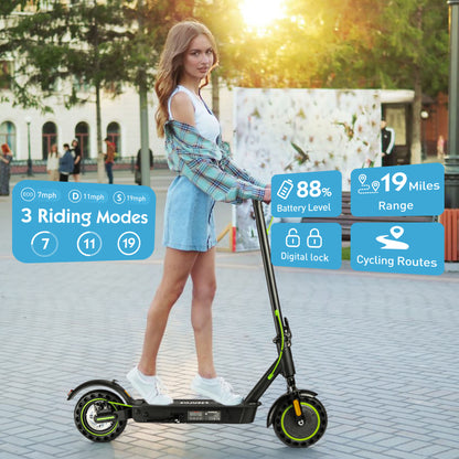 DuoDian F30ULTRA Electric Scooter for Adults, 500W Motor, 19 MPH, 31 Miles Range, 10" Tires