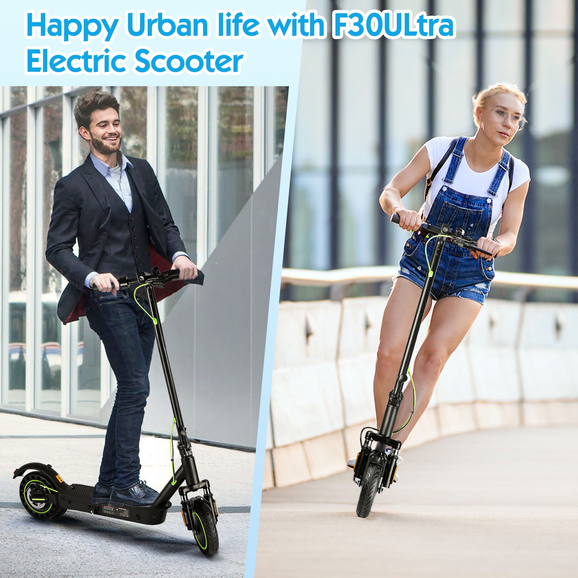 DuoDian F30ULTRA Electric Scooter for Adults, 500W Motor, 19 MPH, 31 Miles Range, 10" Tires