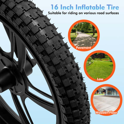 DuoDian ET-01 PRO Kids Electric Bike 350W 16" for Youth Riders, up to 15.5 MPH, 10 Miles Range