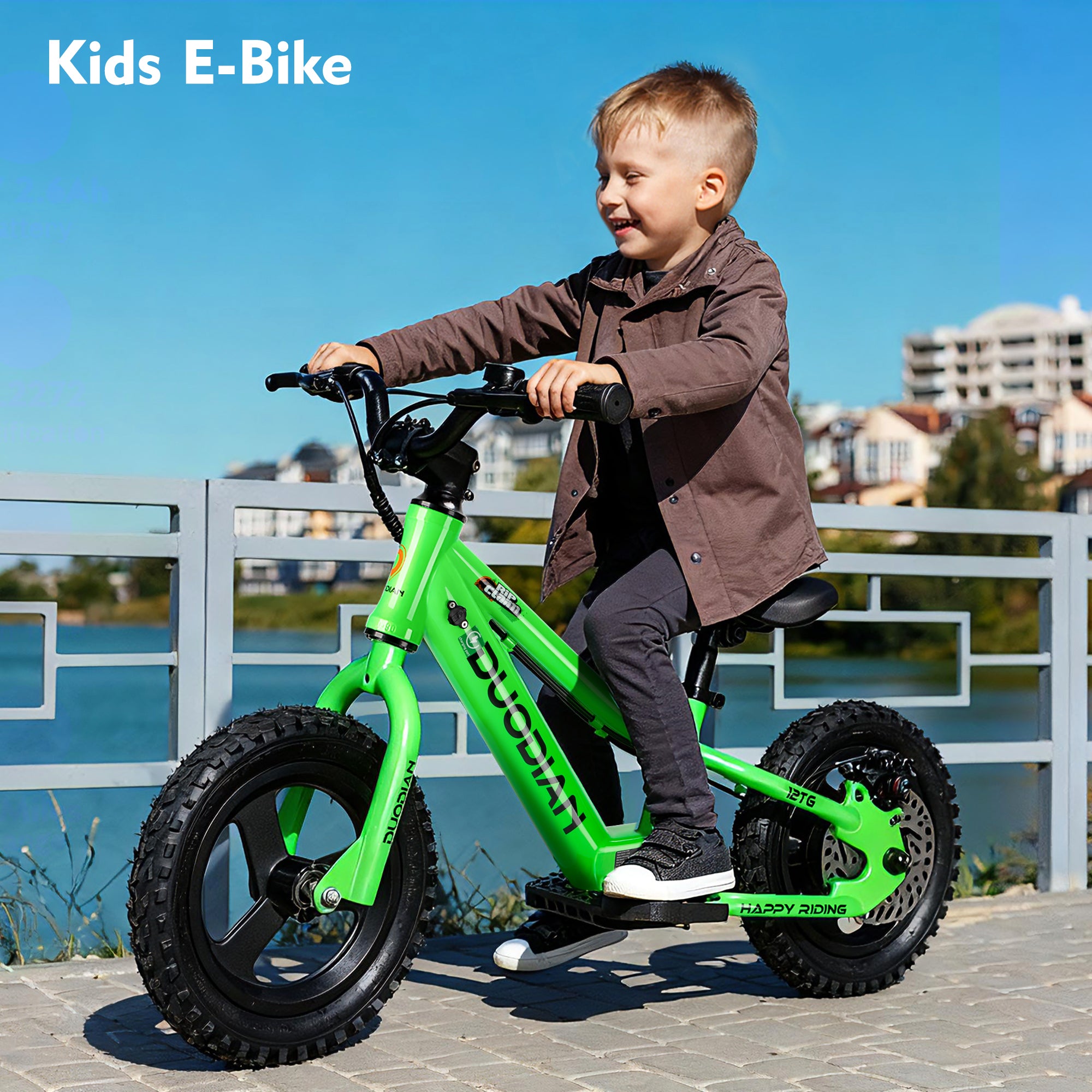 DUODIAN 12" Kids Electric Balance Bike 120W for Ages 3-6 (12TW/12TG), 9.3 MPH, 5 Miles Range
