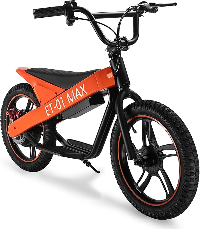 Electric Bike for Kids,Electric Dirt Bike,350W Motor Electric Motorcycle - Up to 15Mph & 15 Miles Range,16" Tires Electric Balance Bike for Boys & Girls Ages 6 and Up(Orange - 36V 7.8Ah Ship From US)