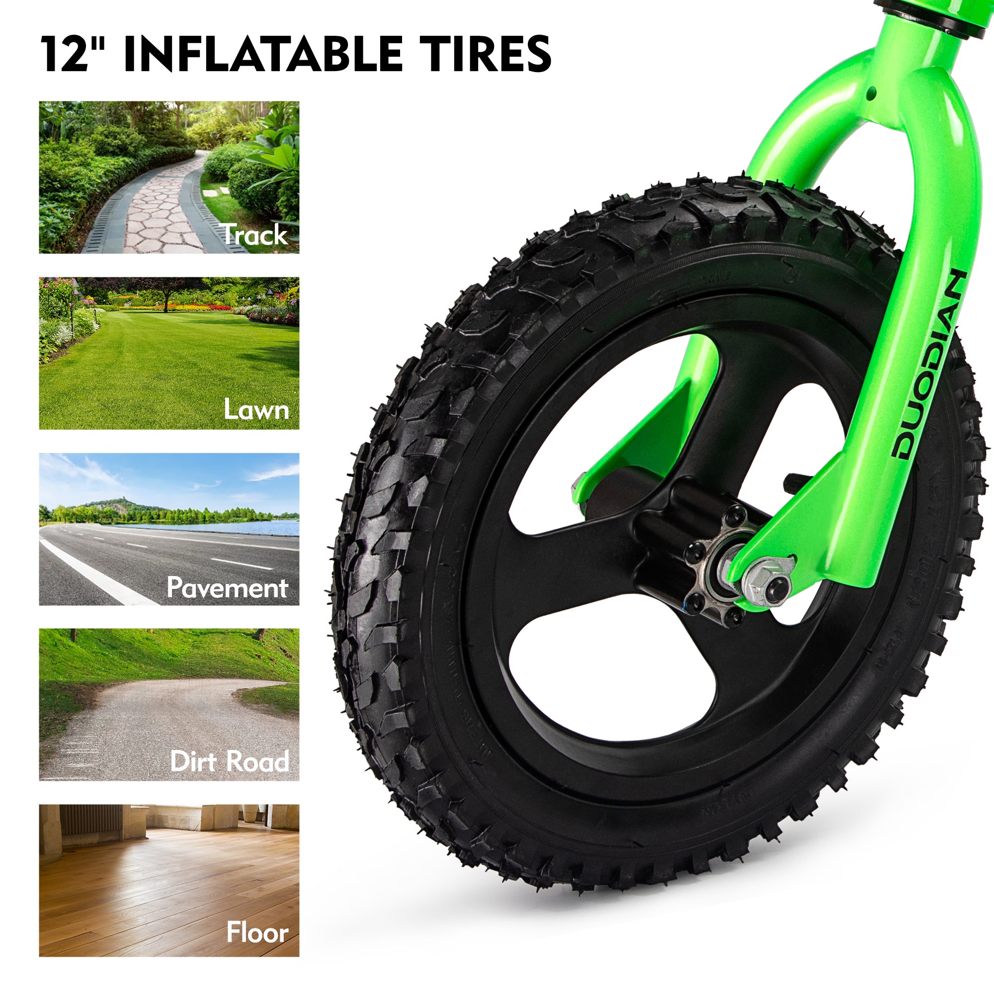 DUODIAN 12" Kids Electric Balance Bike 120W for Ages 3-6 (12TW/12TG), 9.3 MPH, 5 Miles Range